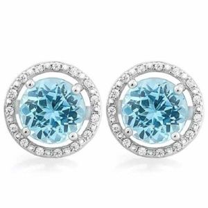 4 2/3 CARAT BABY SWISS BLUE TOPAZ & DIAMOND